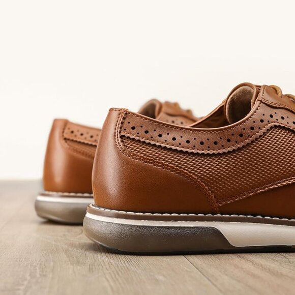 Bruno Marc Men's Brown Oxford Formal Business Dress Plain Lace UpToe Sneakers - Picture 4 of 9